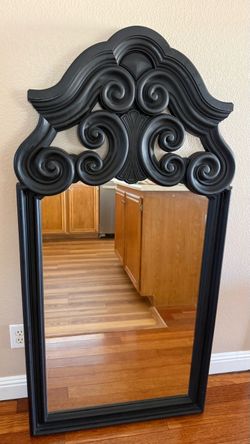 Large Black Ornate Scroll Wall Mirror (plastic)60