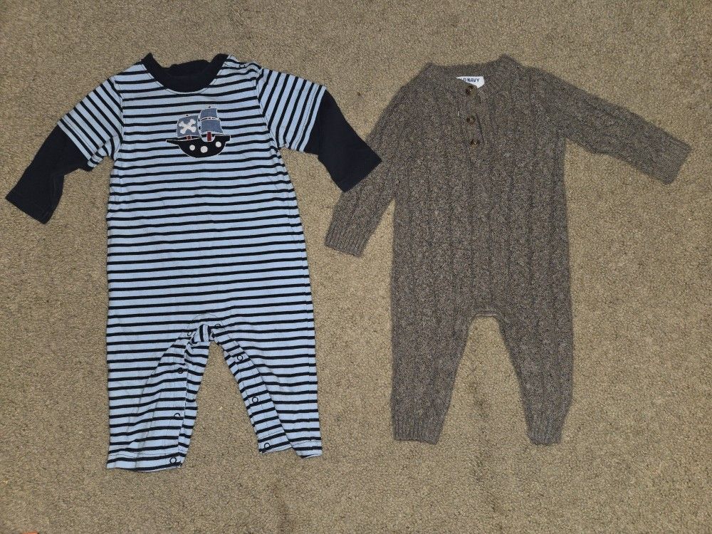 Baby Boy Clothes Size 6-12 Months Bundle of Bodysuits, Rompers, Pants, Jacket, & Sweater