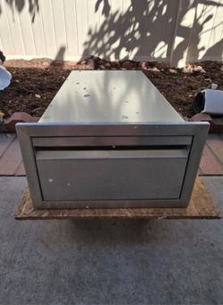14" W x 8.5" H x 23" D Flush Mount Single Stainless Steel BBQ Drawers Built-in, Recessed Handle