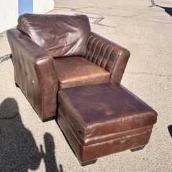Leather Chair And ottoman