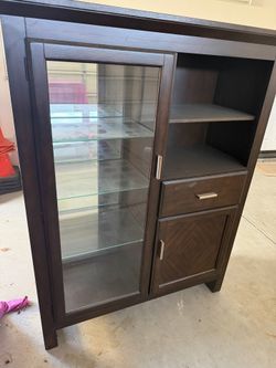 Modern Wood And Glass Dining Hutch