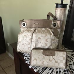 Coach bag with matching wallet
