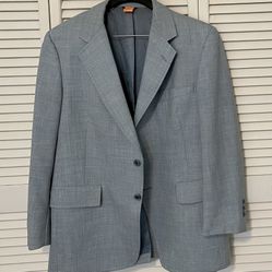 Hart Scaffner Marx Mens Blue-Gray Long Sleeve Blazer Jacket Size 44 L
