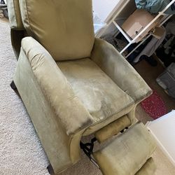 Green Suede Recliner