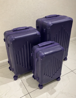 3-Piece Luggage Set Dark Purple