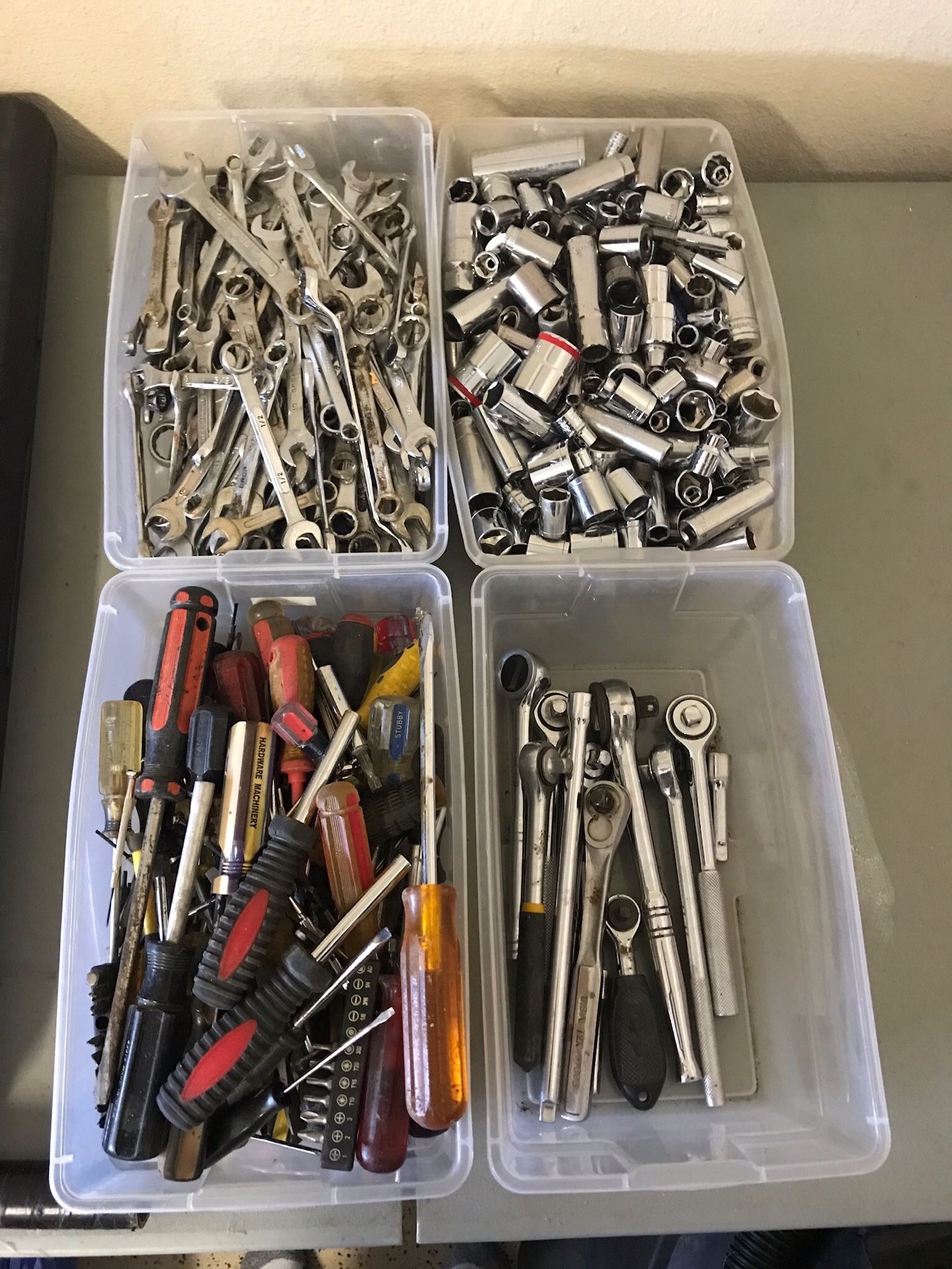 Assortment of Tools - Sockets, Wrenches, Screw Drivers - Sold As Lot Only
