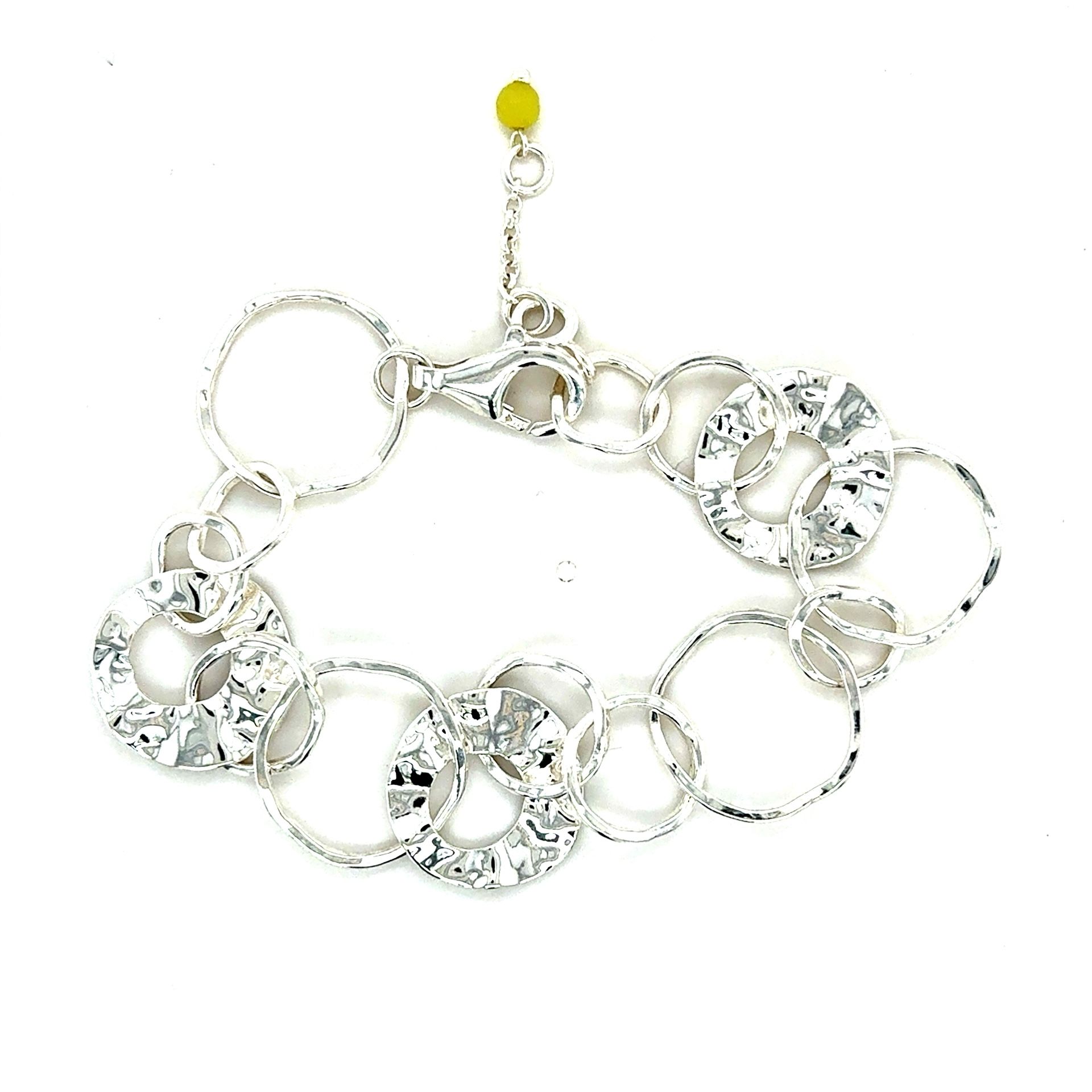 Silpada 925 Hanmered Discs Link Bracelet