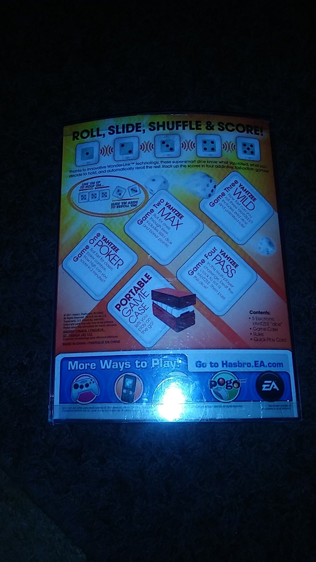 Electronic Yahtzee flash