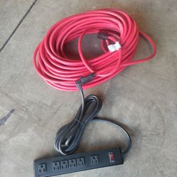 Extension Power Cord 100ft Heavy Duty 15a125v Indor Outdoor And Workshop Power Strip 6 Outlets 10ft 