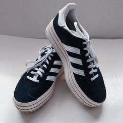 ADIDAS Gazelle Women's Suede Black -White Sneakers, Size 7, New