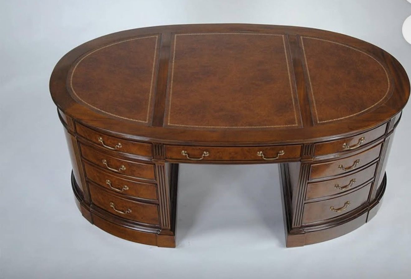 Oval Solid Wood Writing Desk