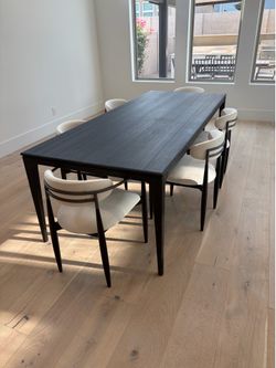 Black Wood Arhaus Dining Table and chairs