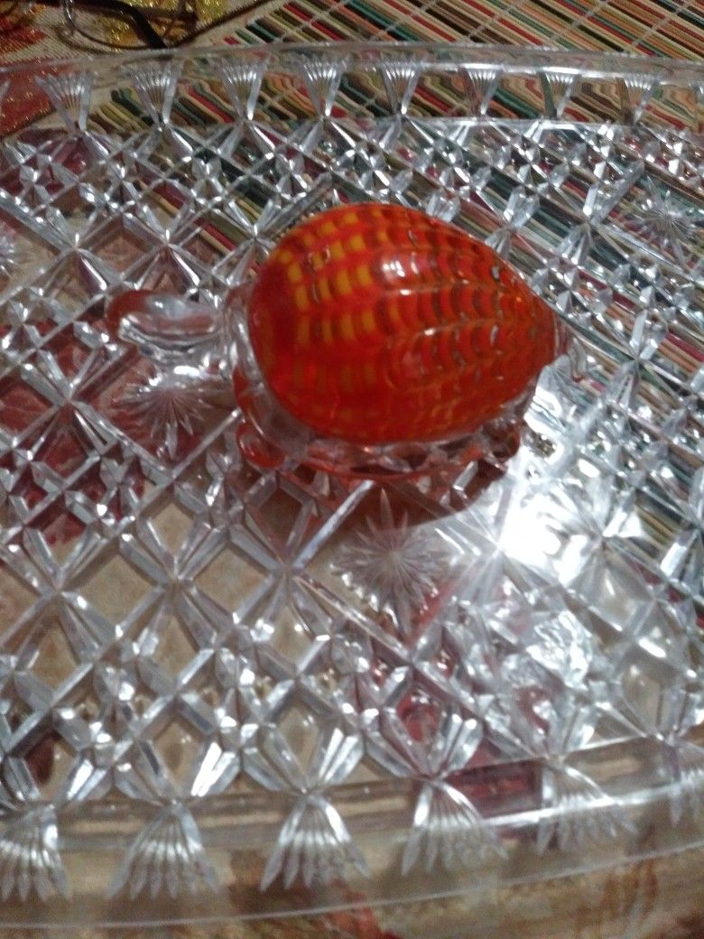 Orange Pattern Turtle Paperweight