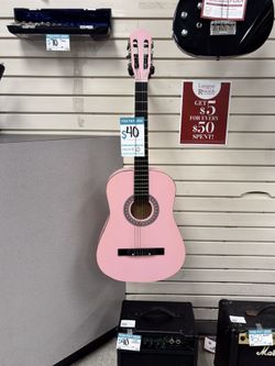 Pink Acoustic Guitar