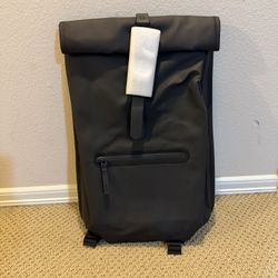 PRICE FIRM Rains Rolltop Rucksack Waterproof Backpack Black NEW w/Tags MSRP $150