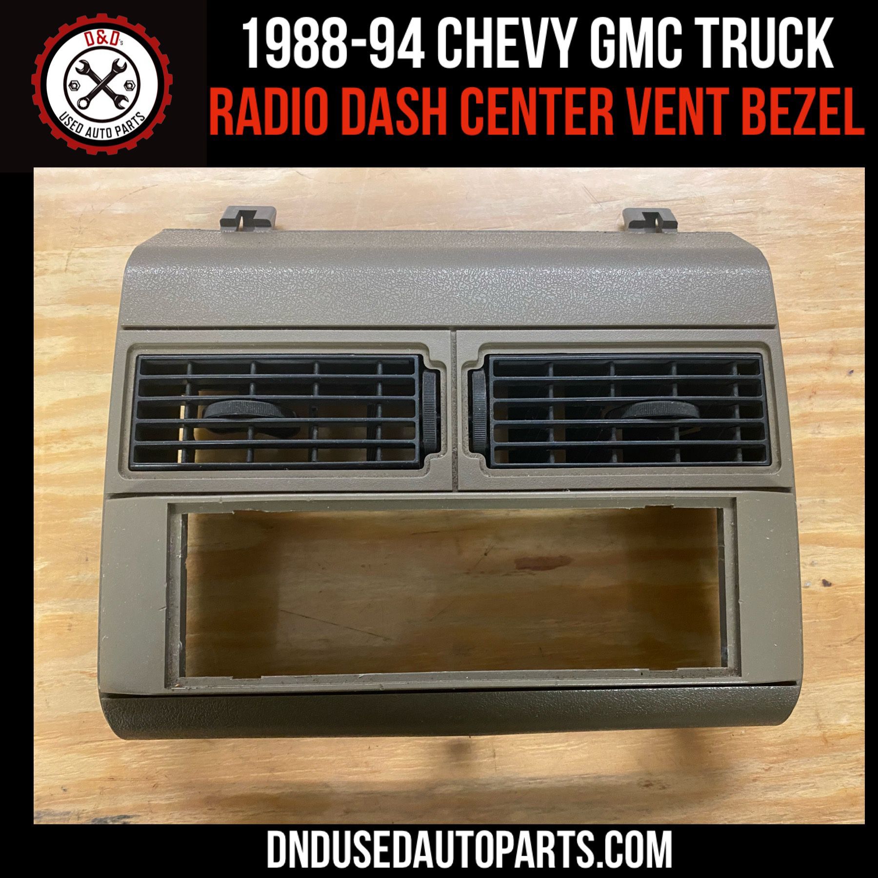 ‘88-‘94 Chevy / GMC 1500 Radio Dash Vent Bezel OEM Tan