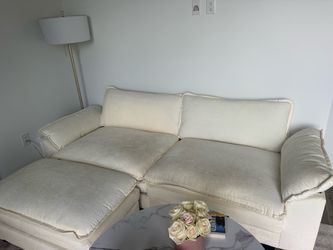 89' White/Cream Couch Freshly Cleaned