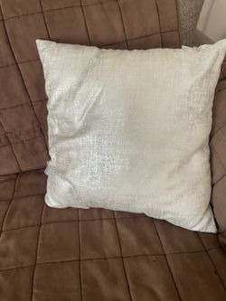 At Home Brand Silver Decorative Pillow 17in x 17in