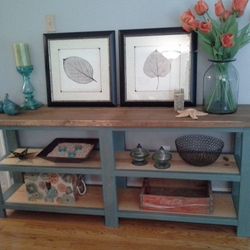 Custom Designed Farmhouse Style Sofa Or Entryway Tables. 