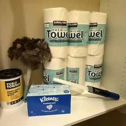 Cleaning Supply Bundle Paper Towels + Kleenex + Wipes