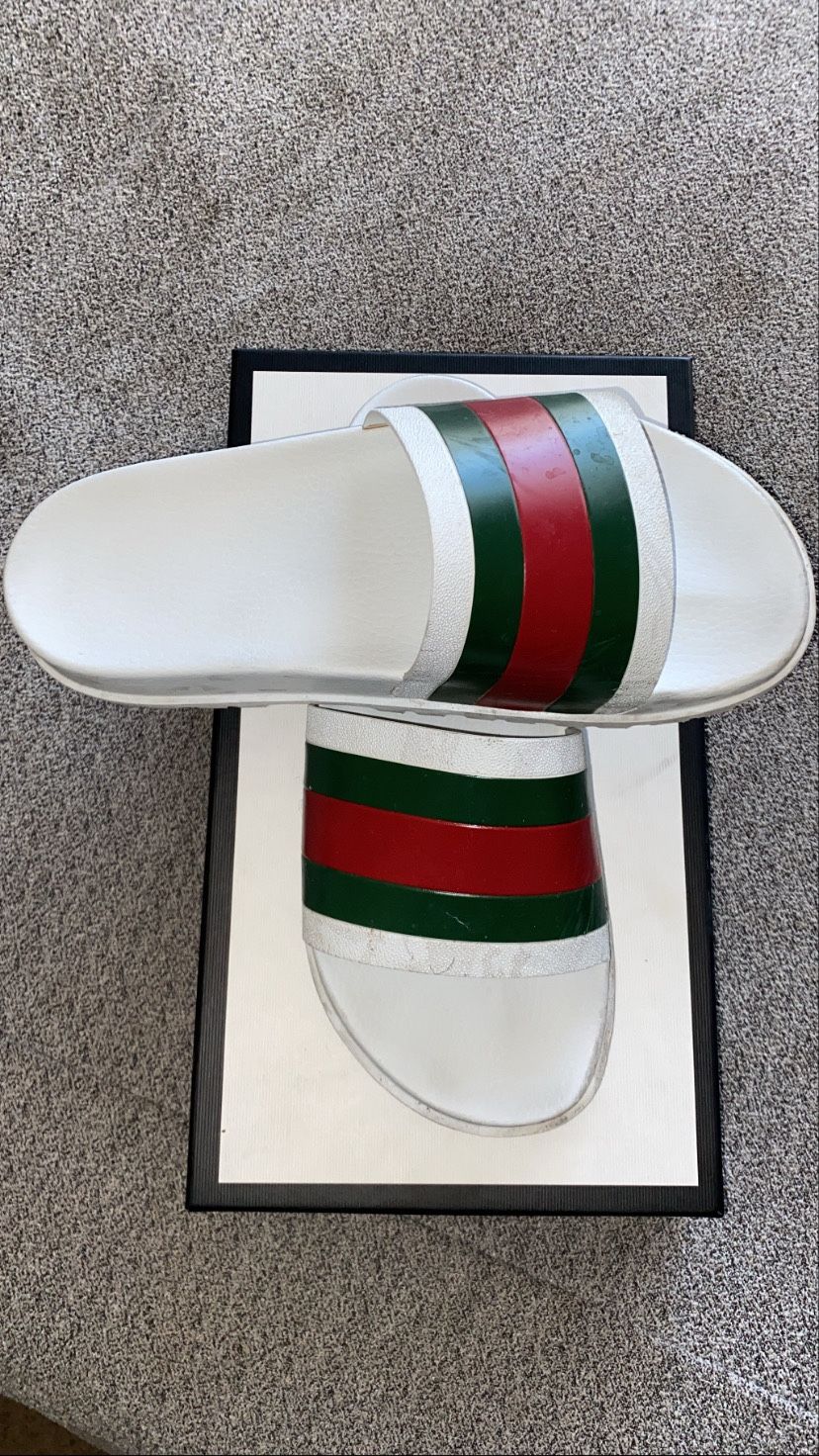 gucci slides mens all white