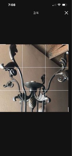Antique tall Iron Floor Chandelier