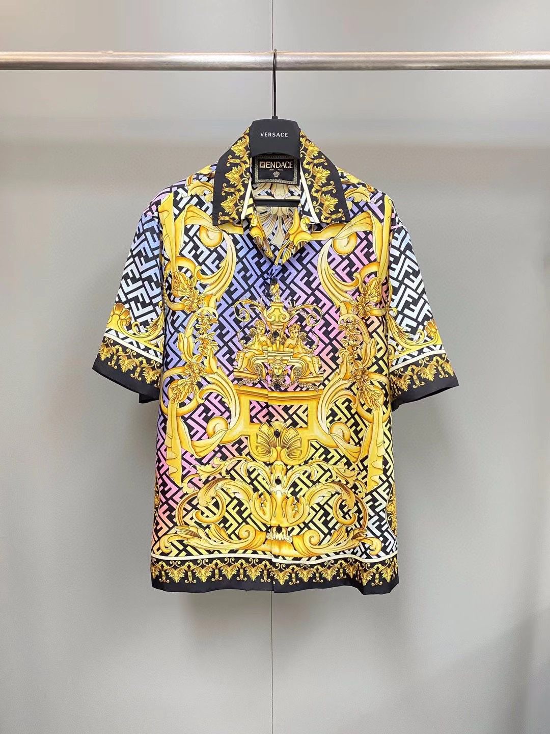 Versace Fendace Gold Baroque Silk Shirt for Sale in Tustin, CA - OfferUp