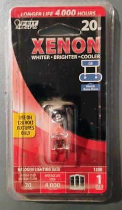 Feit Electric BPXN20/G8/RP Xenon 20-Watt Halogen T4 Light Bulb, Dimmable with G8 Base Code, Warm White