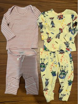 Baby Pajama & Lounge Set Lot - Baby Gap Toy Story & Maison Me Ribbed Set (Size 6-12M)