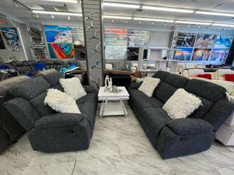 Living room sets for sale. New. Manual recliners, fabric. 