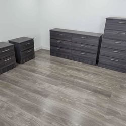 Dresser, Chest And 2 Nightstands - Cómoda, Gavetero Y 2 Mesitas De Noche 