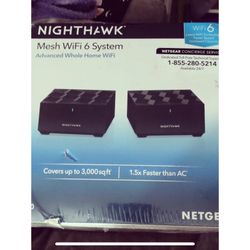 NETGEAR Nighthawk AX1800 Dual-Band Mesh system 1 Router  plus 1 satellite 