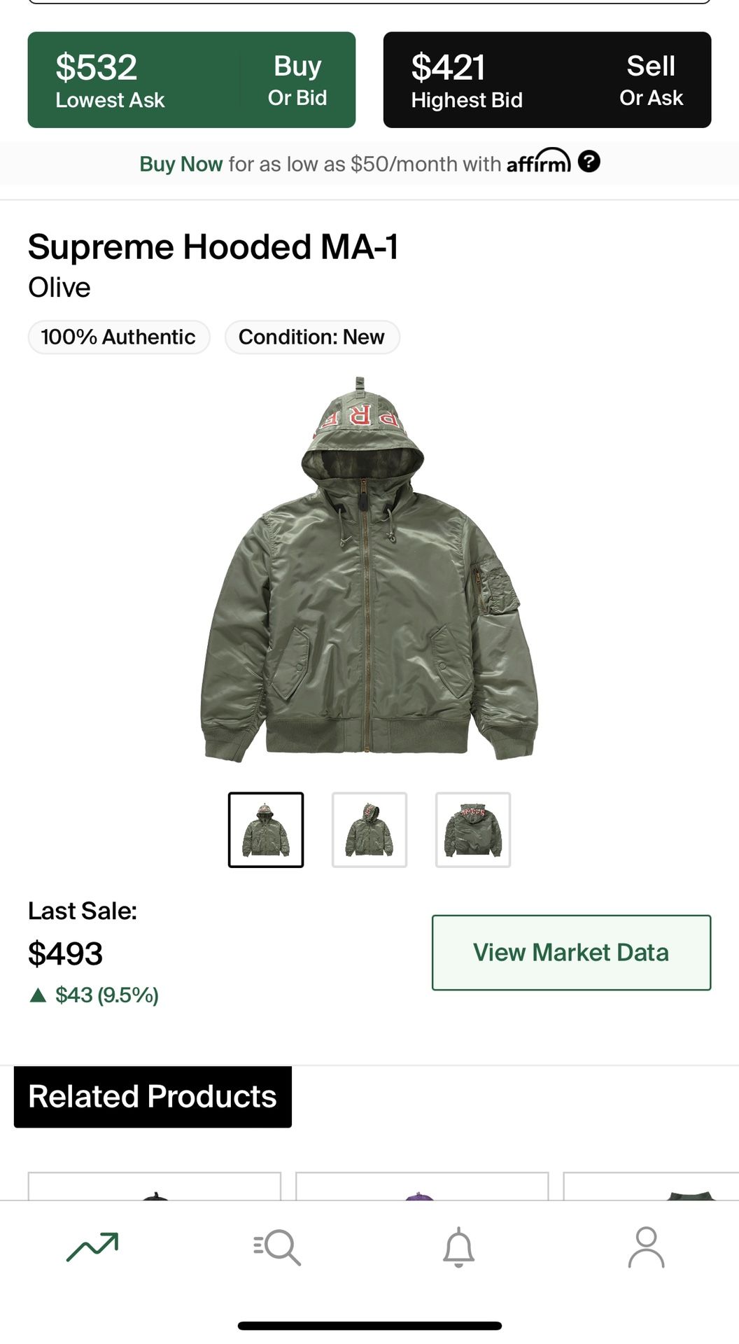 Supreme Bomber Hooded MA-1