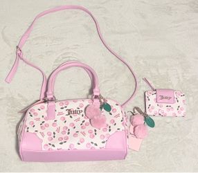 Juicy Couture Pink Cherry Print Bag Set