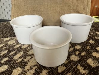 Three Ceramic Bird Cage Bowls
