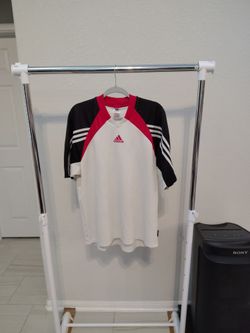 Adidas men shirt white red and black, size L