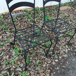 TWO NICE MATCHING HEAVY DUTY METAL CHAIRS 