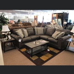 Roleson Quarry Leather RAF Sectional / couch /Living room set 