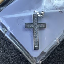 Silver Moissanite Cross 