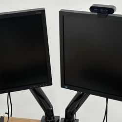 Samsung Monitors (27”) And Desk Mount Stand