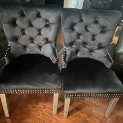 2 Black Dining Chairs 