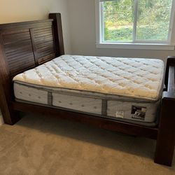 Full Size Bed, Mattress, Box Spring, Night Stand