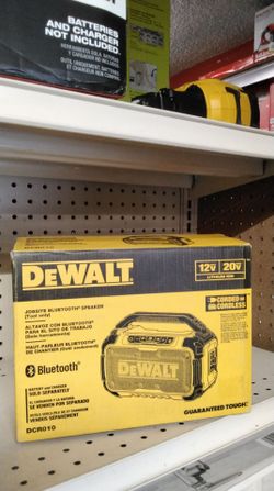 DEWALT 12V/20V MAX LITHIUM ION JOBSITE BLUETOOTH SPEAKER (TOOL ONLY) CORDED OR CORDLEES