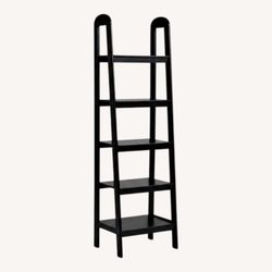 Black 5-Tier Ladder Bookshelf