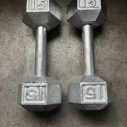 2- 15 Pound Barbells