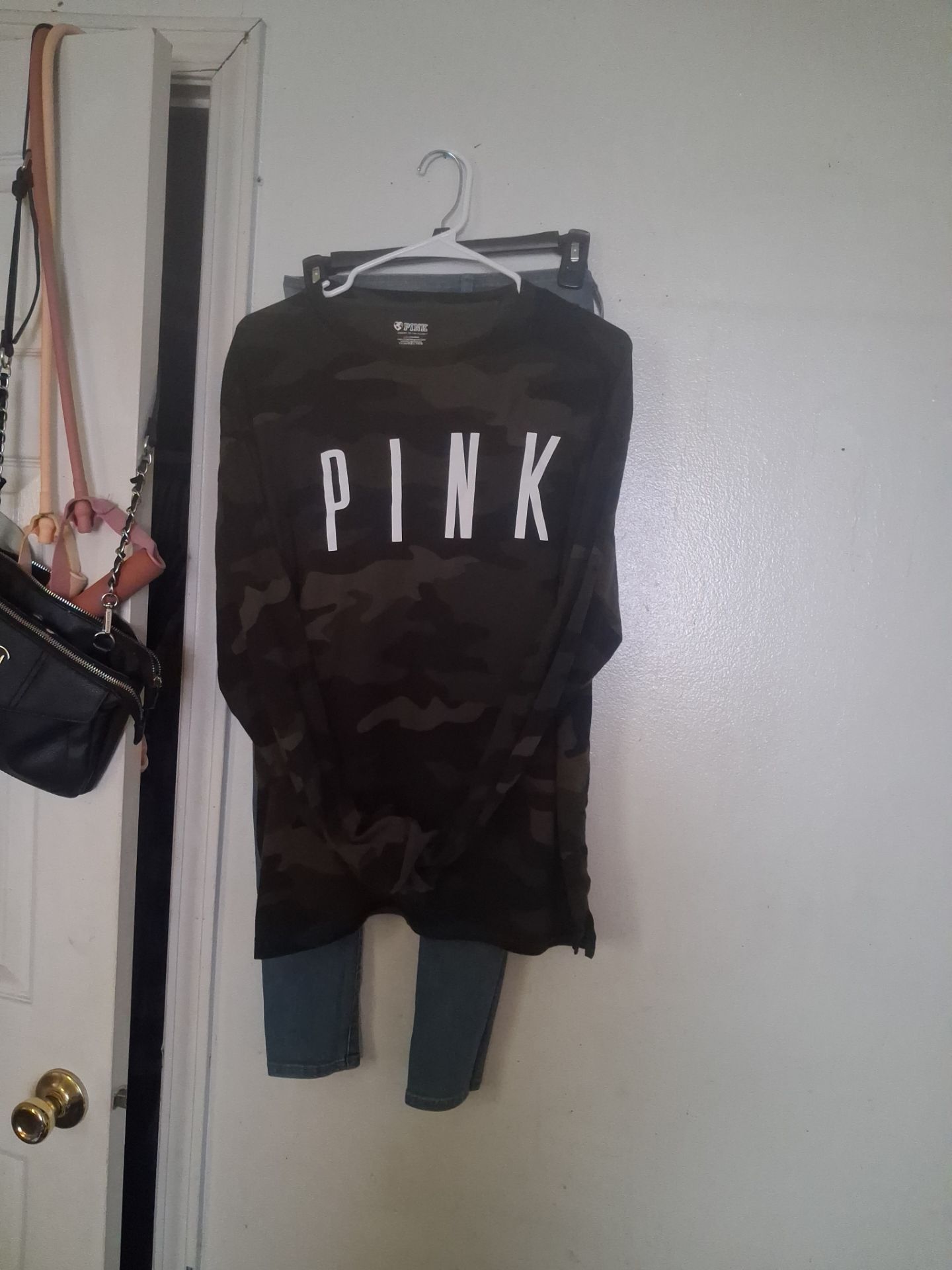 Pink L/S Camo Tee