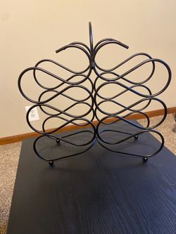Black Metal Wine Rack