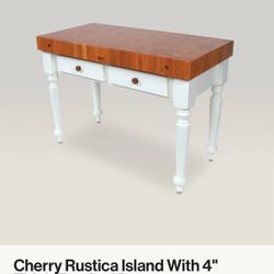 John Boos -Cherry Rustica Island With 4" Thick Top And Drawer