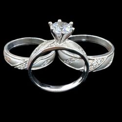 SET DE ANILLOS MATRIMONIO EN ORO BLANCO