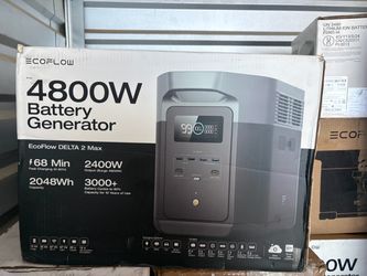 Battery Generator DELTA 2 Max Solar Generator, 2400W Output,2048Wh LFP Power Station for Home Backup Push-Button